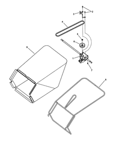 Transmission And Grass Bag Diagram and Parts List for 7800662-BTXPV22700E 2010 Briggs and Stratton Lawn Mower